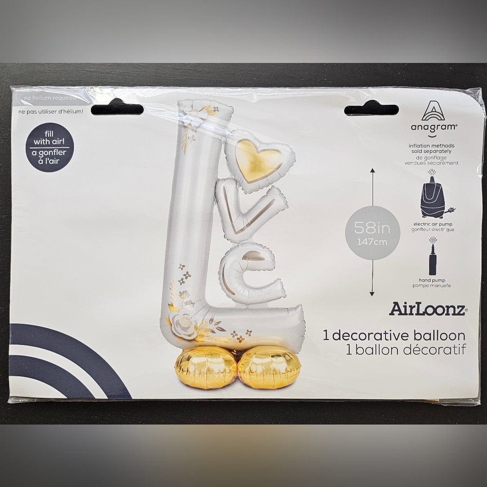 Anagram AirLoonz 'Love' Decorative Balloon - White & Gold